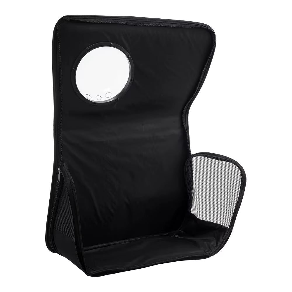 Grey Oxford Travel Pet Carrier Shoulder Bag with Visual Window